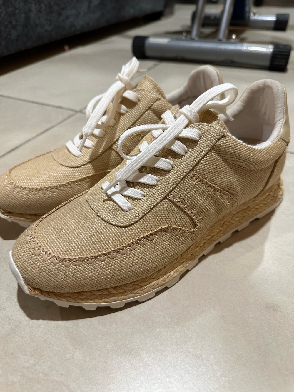 Dolce Vita Tan Canvas Sneakers with White Laces - Picture 2 of 7